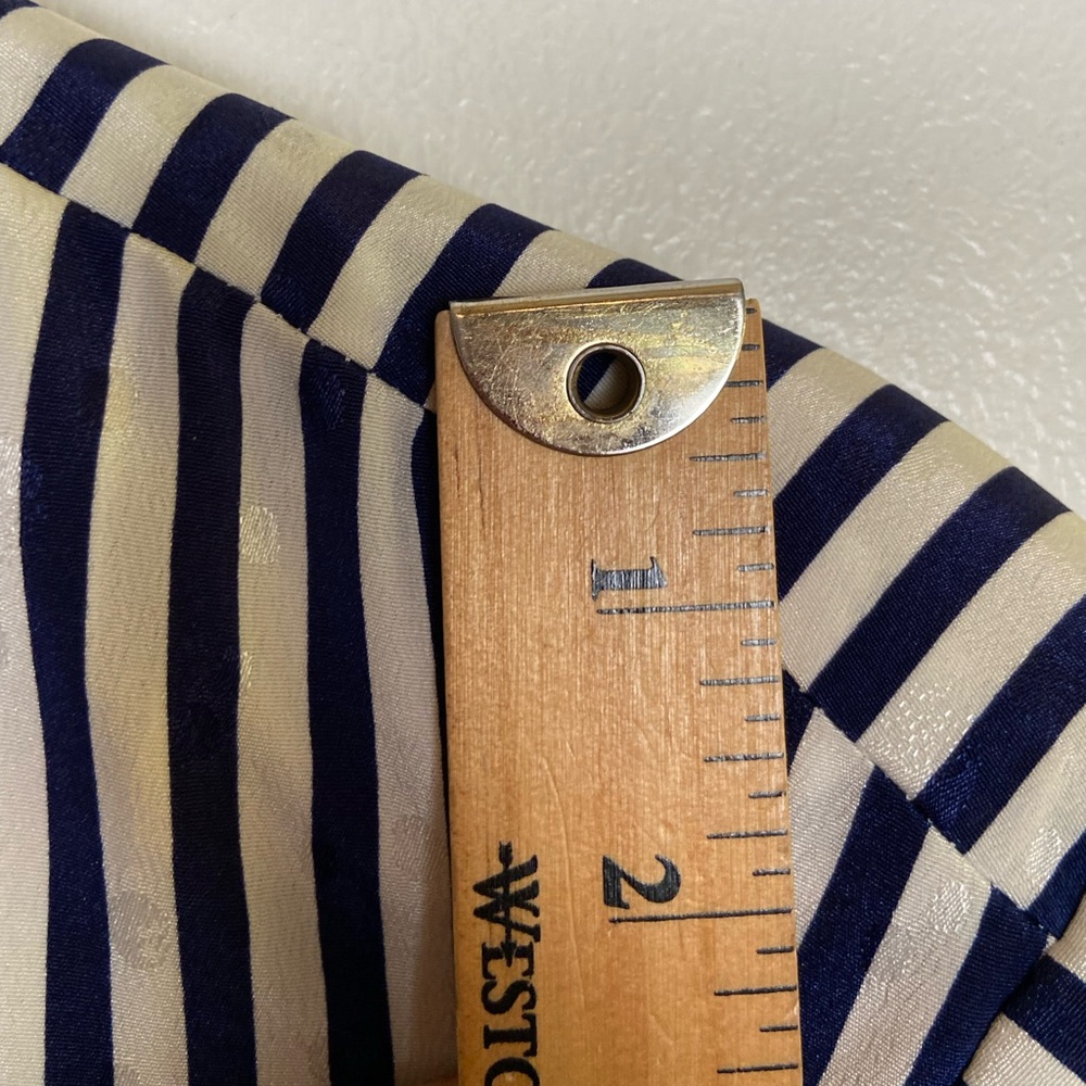 Leslie Fay Women's 80s 90s Satin Stripes Double Breasted Jacket Size 18 Nautical - Picture 9 of 11